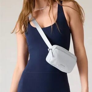 Athleta all about crossbody belt bag snowfall blue 7x4.5x2”